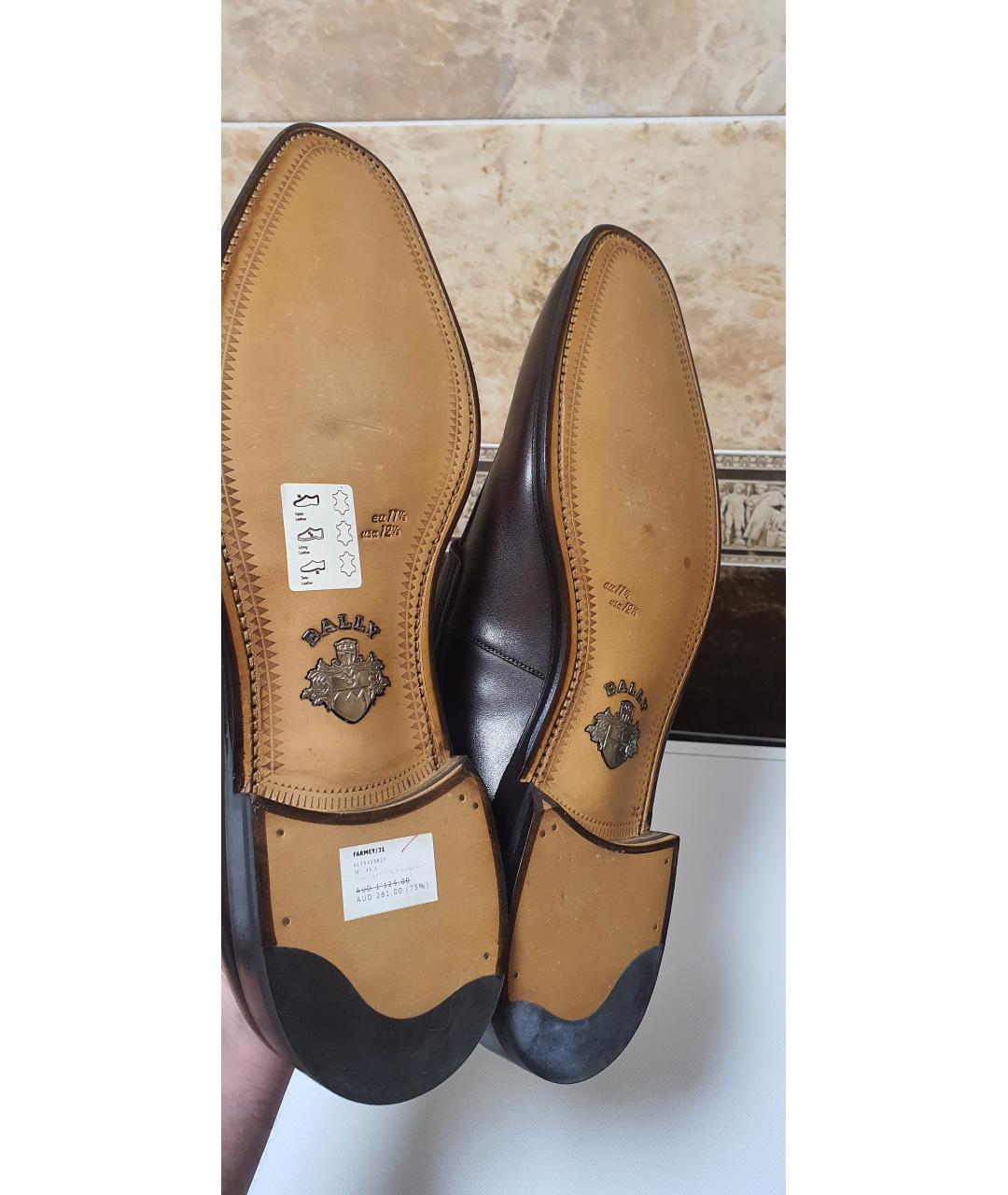BALLY Коричневые кожаные туфли, фото 5