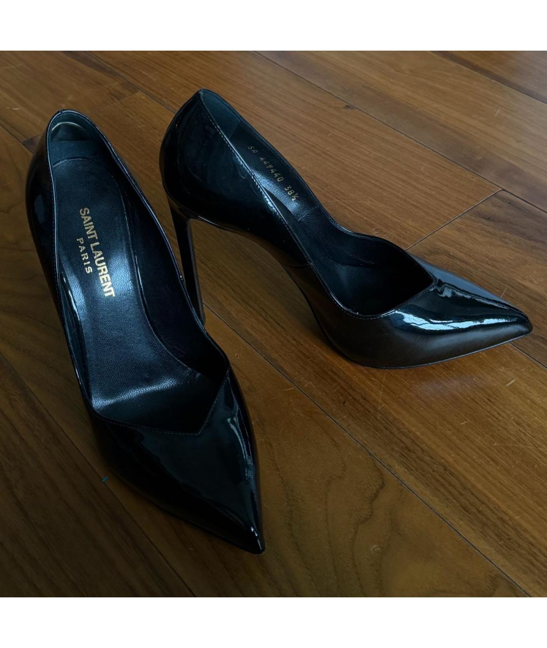 SAINT LAURENT Черные туфли из лакированной кожи, фото 2