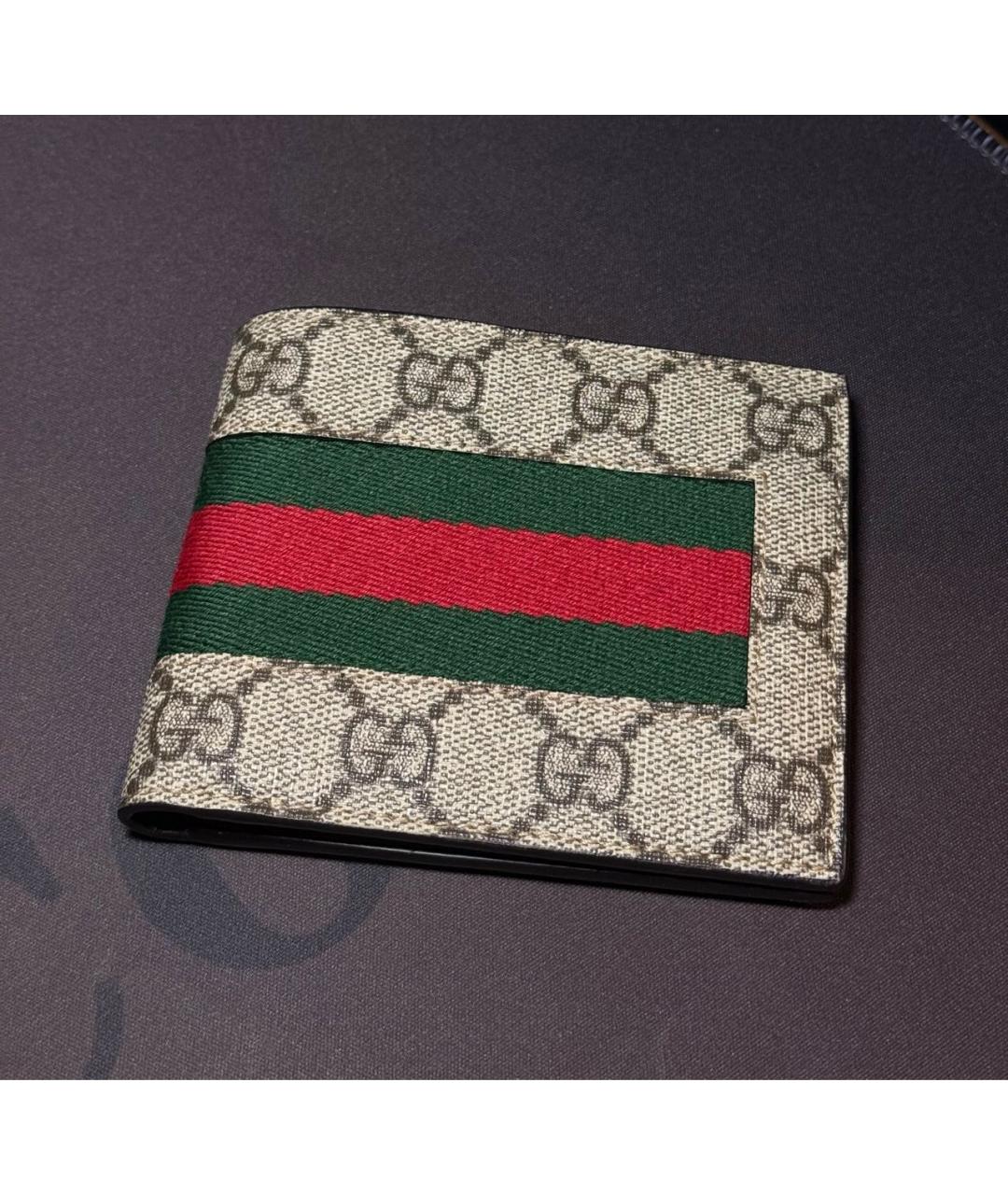 GUCCI Бежевый кожаный кошелек, фото 8