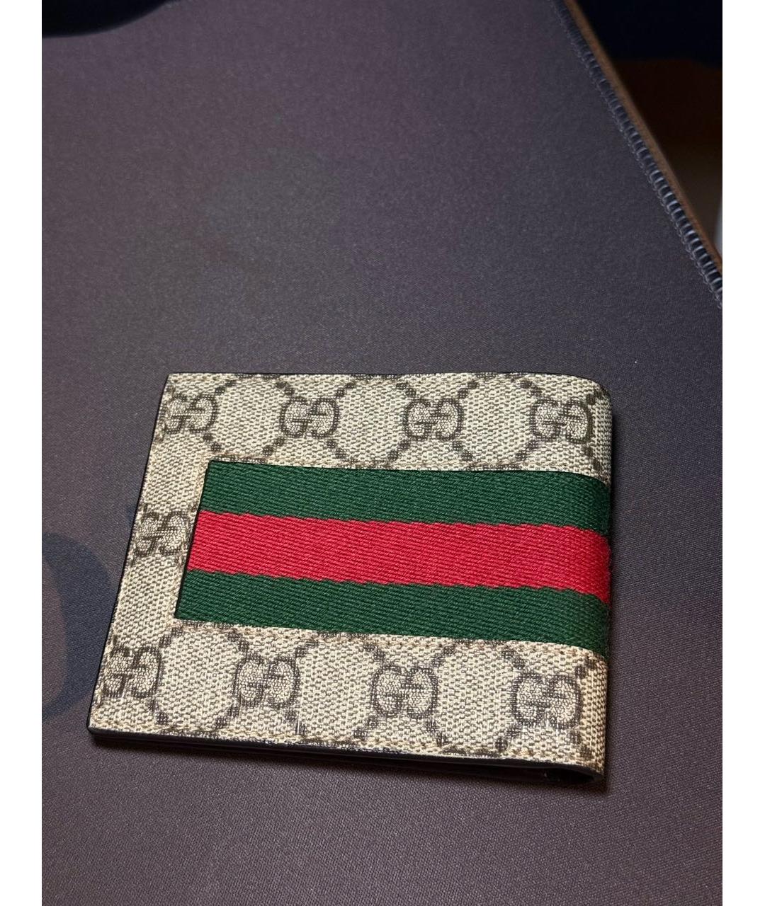 GUCCI Бежевый кожаный кошелек, фото 2