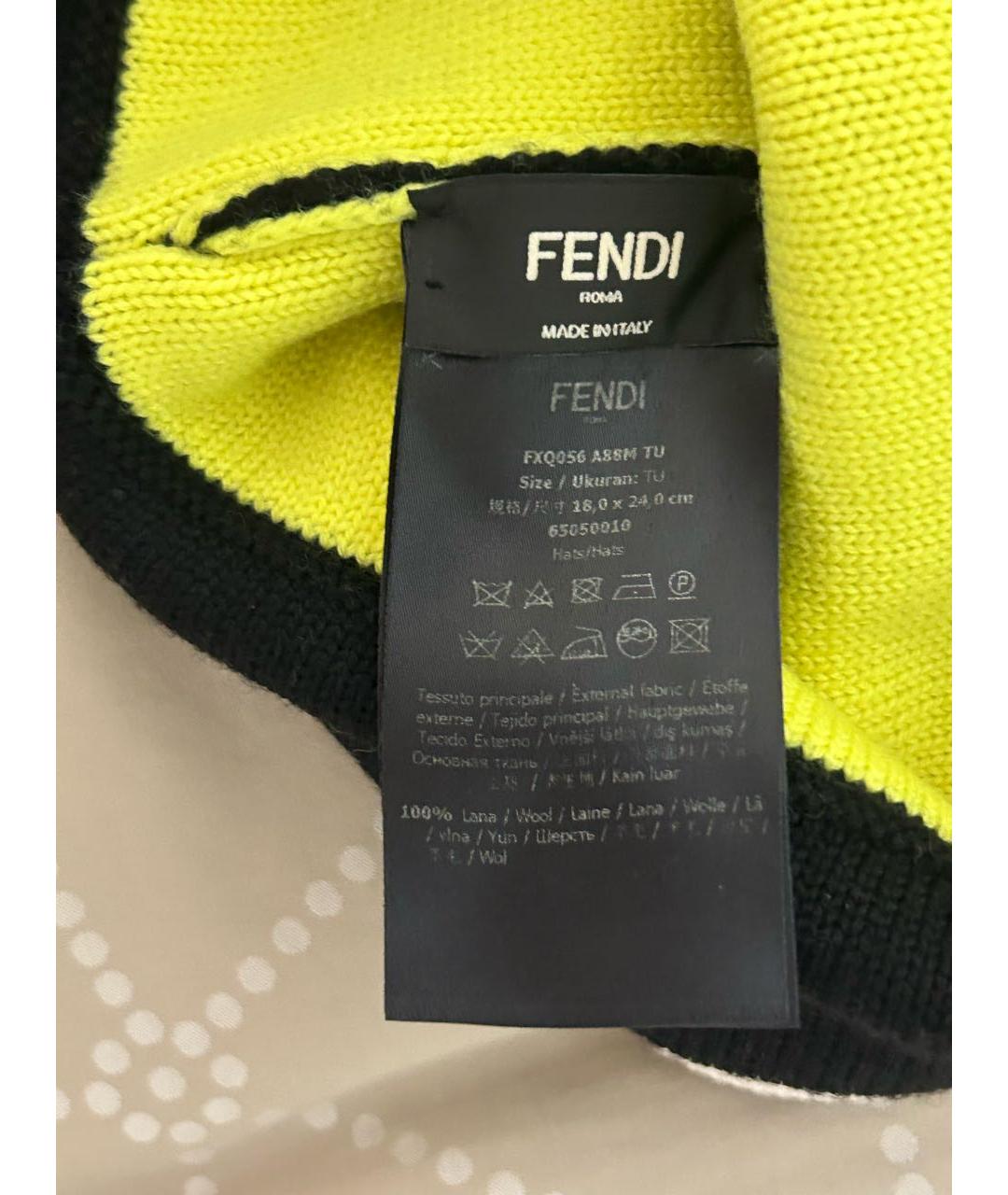 FENDI Черная шерстяная шапка, фото 3