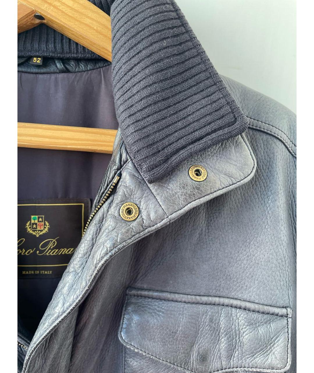 LORO PIANA Бордовая кожаная дубленка/шуба, фото 6