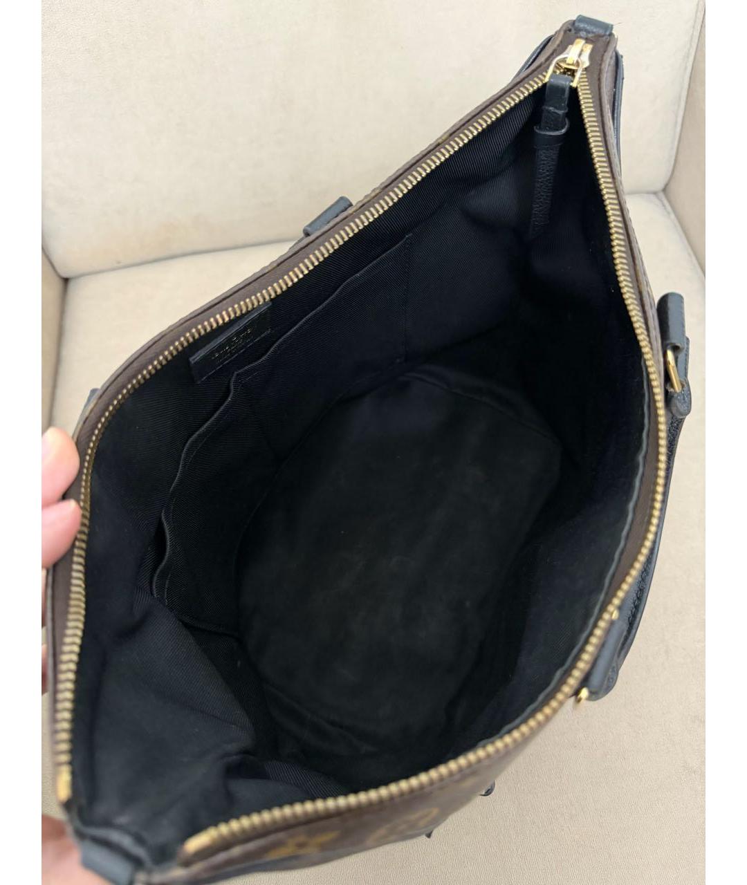 LOUIS VUITTON Коричневая сумка с короткими ручками из канвы, фото 4