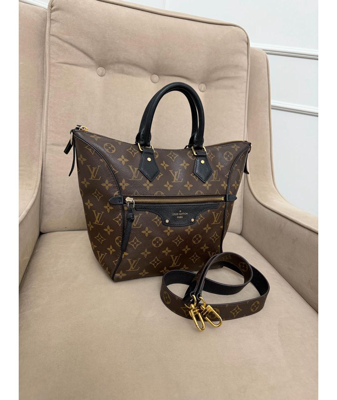 LOUIS VUITTON Коричневая сумка с короткими ручками из канвы, фото 2