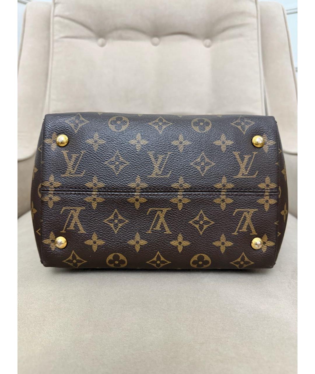 LOUIS VUITTON Коричневая сумка с короткими ручками из канвы, фото 5