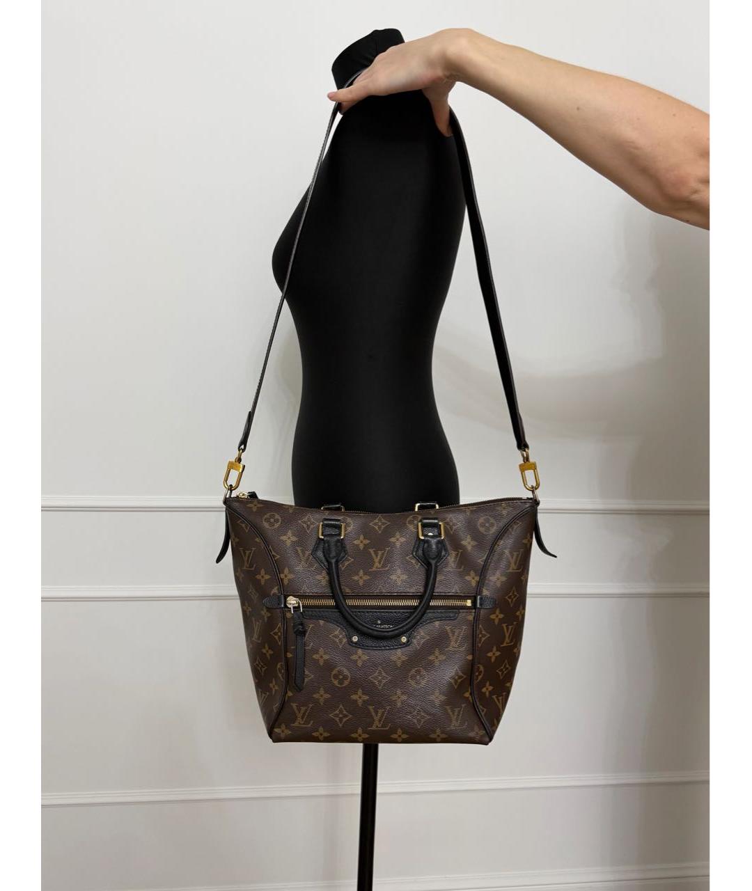 LOUIS VUITTON Коричневая сумка с короткими ручками из канвы, фото 8