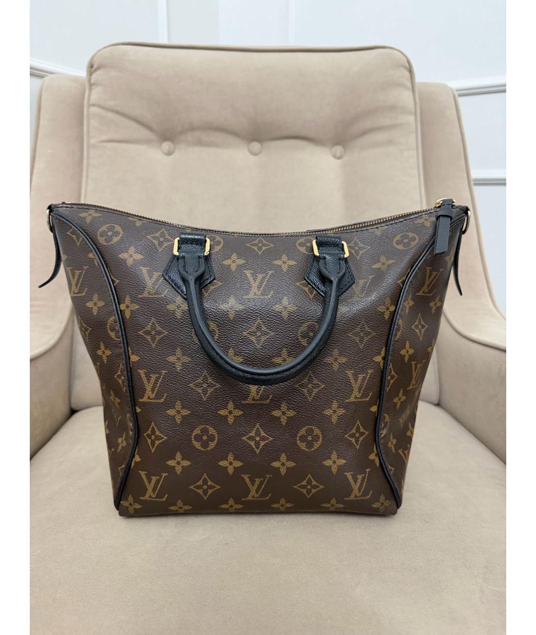 LOUIS VUITTON Коричневая сумка с короткими ручками из канвы, фото 3