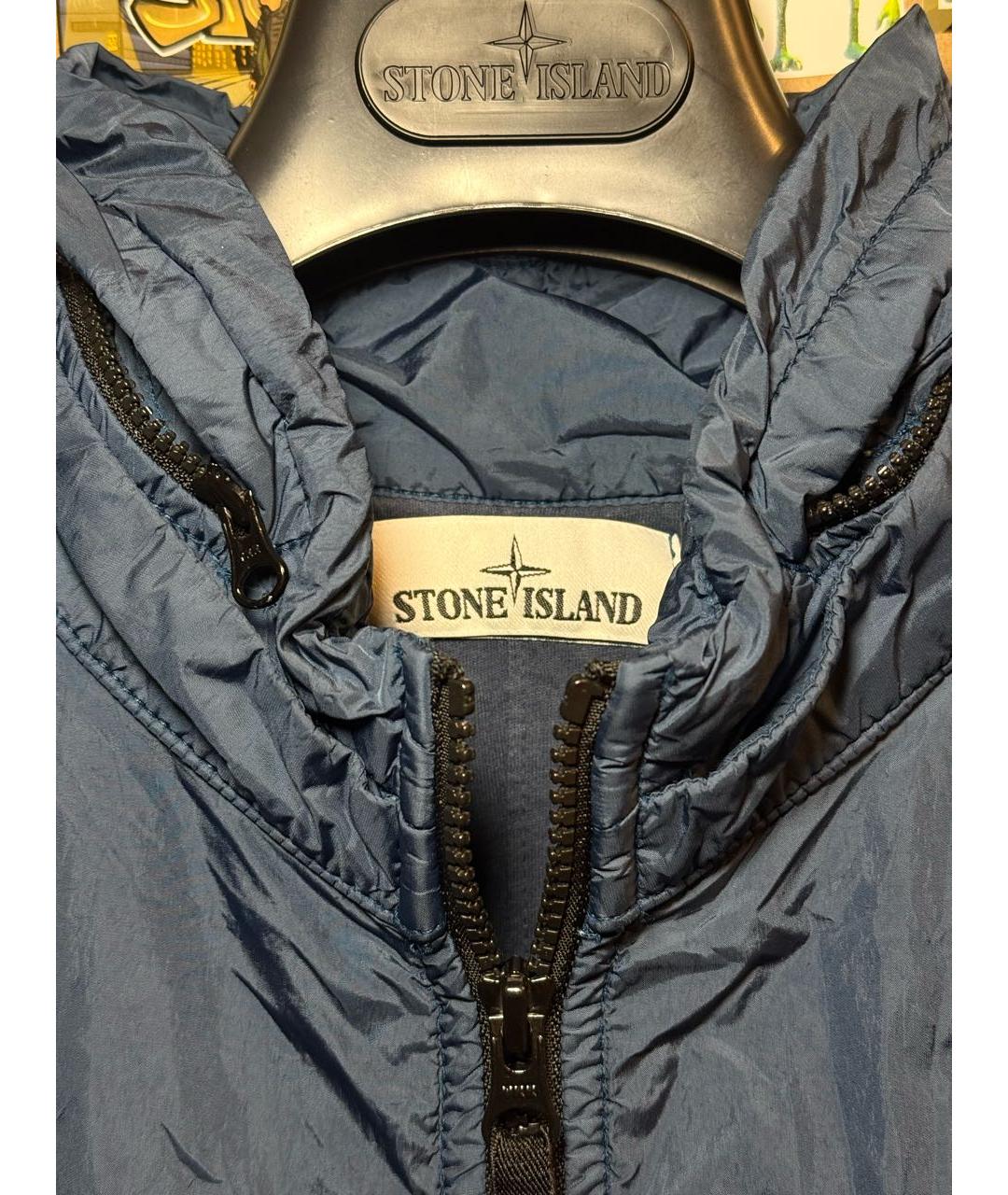 STONE ISLAND Темно-синяя нейлоновая куртка, фото 6