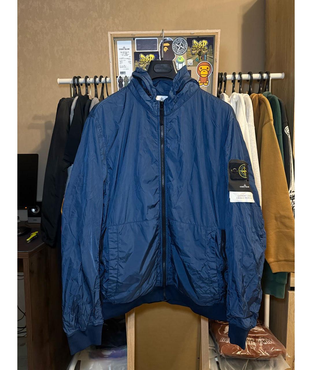 STONE ISLAND Темно-синяя нейлоновая куртка, фото 9