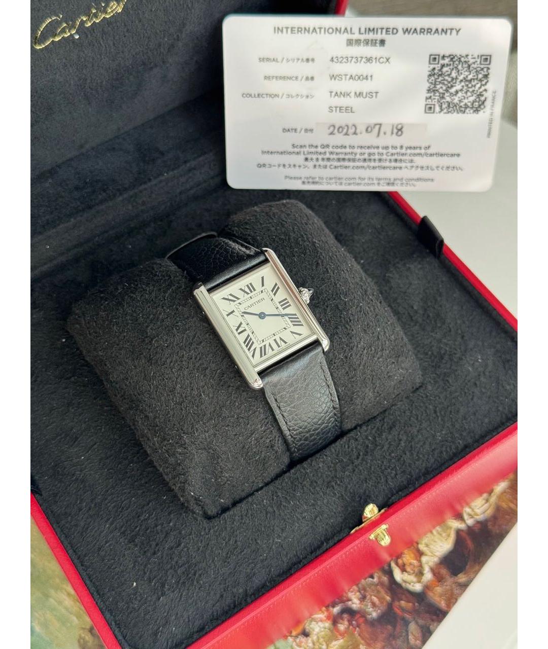CARTIER Черные часы, фото 2