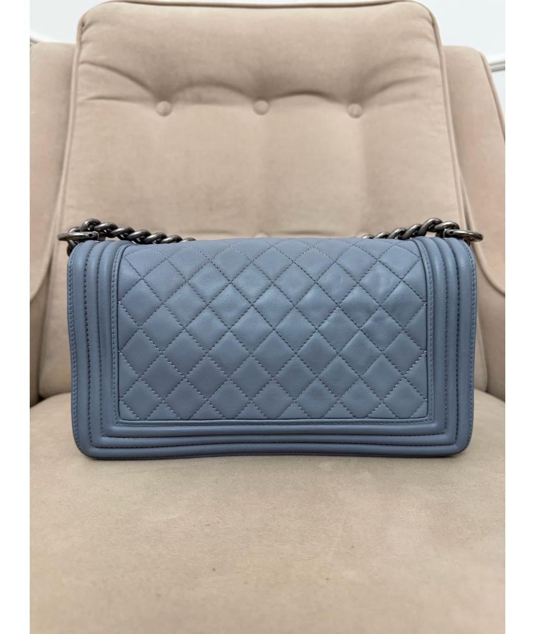 CHANEL Голубая кожаная сумка через плечо, фото 3