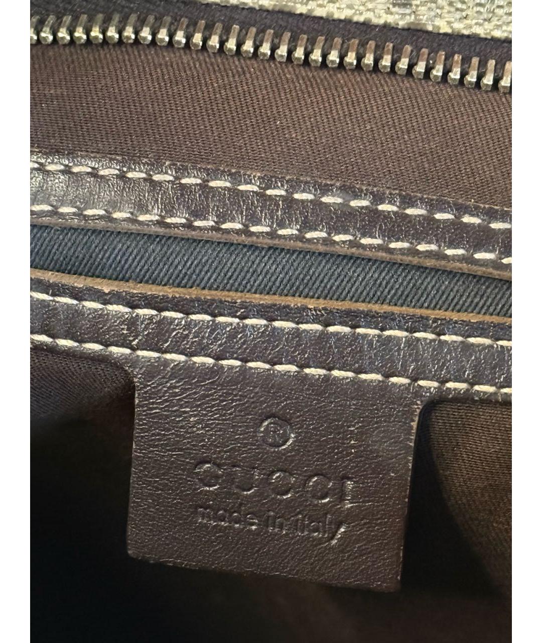 GUCCI Бежевая сумка на плечо из канвы, фото 8