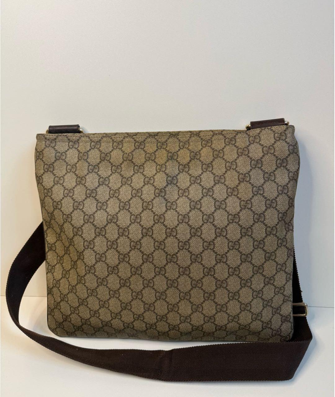 GUCCI Бежевая сумка на плечо из канвы, фото 3