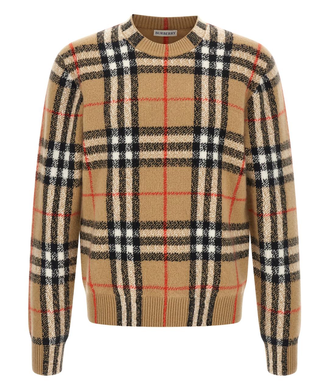 BURBERRY Бежевый кашемировый джемпер / свитер, фото 1