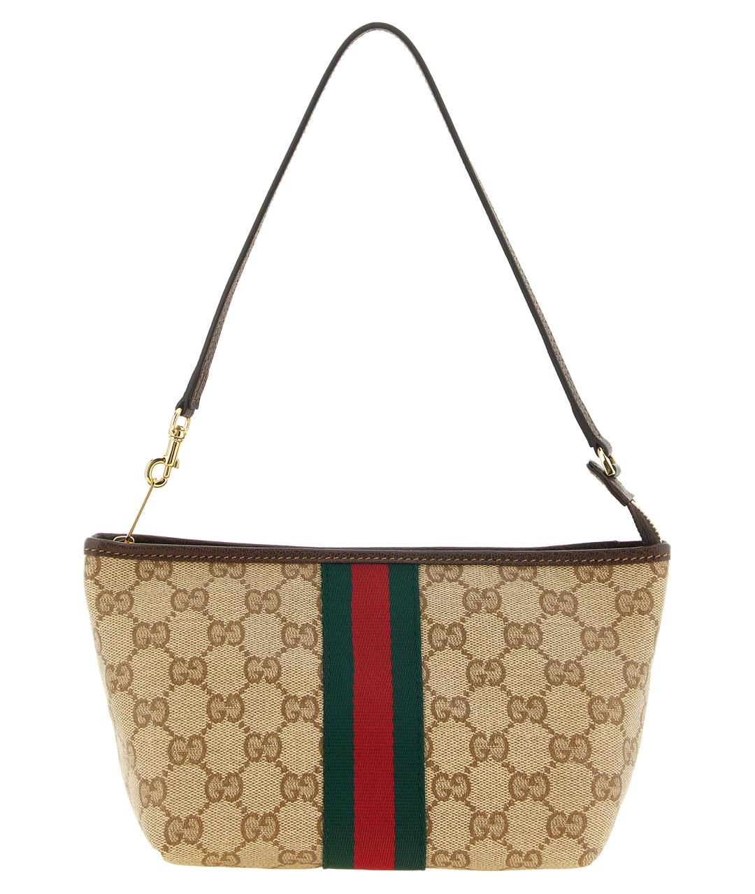 GUCCI Бежевая сумка через плечо из канвы, фото 1