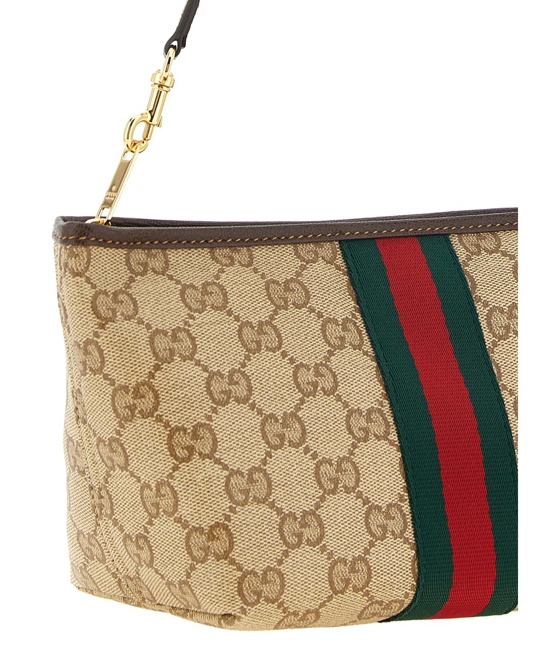 GUCCI Бежевая сумка через плечо из канвы, фото 3