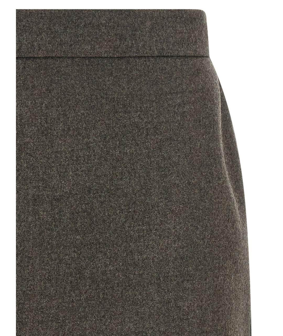 MAX MARA Коричневая шерстяная юбка мини, фото 3