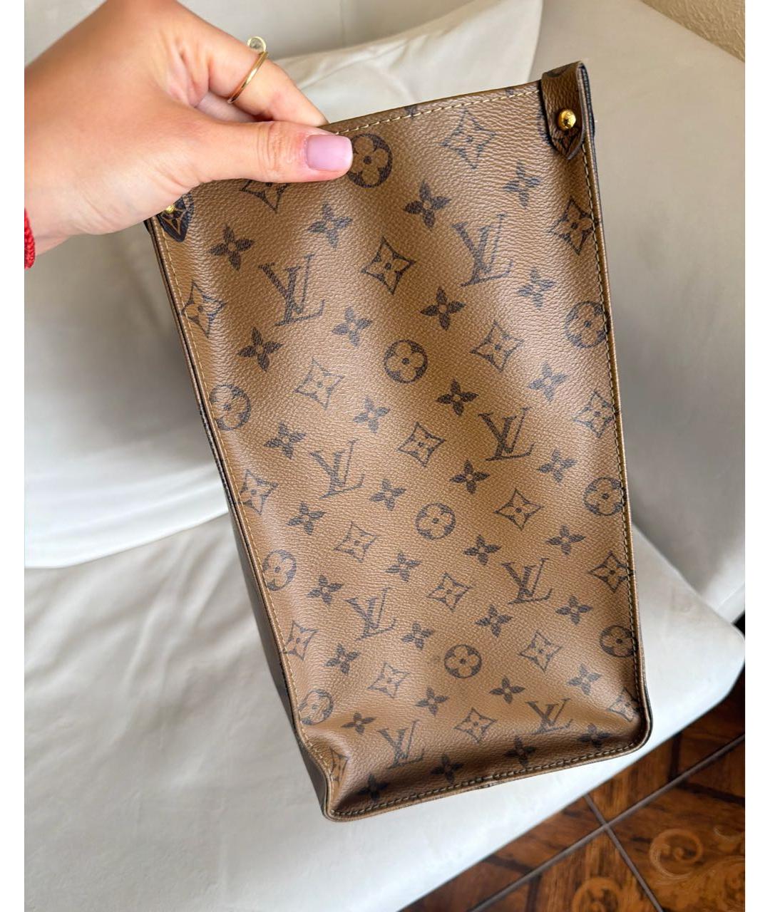LOUIS VUITTON Коричневая сумка тоут из канвы, фото 2