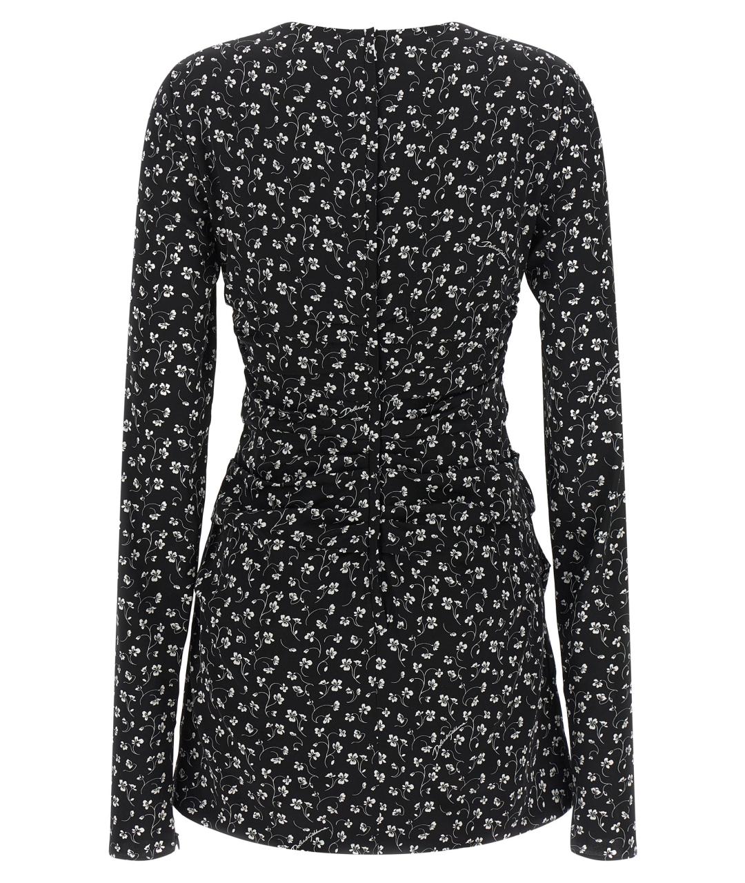 DOLCE&GABBANA Черное шелковое повседневное платье, фото 2