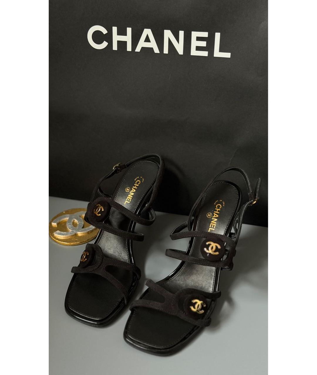 CHANEL Черные замшевые туфли, фото 2