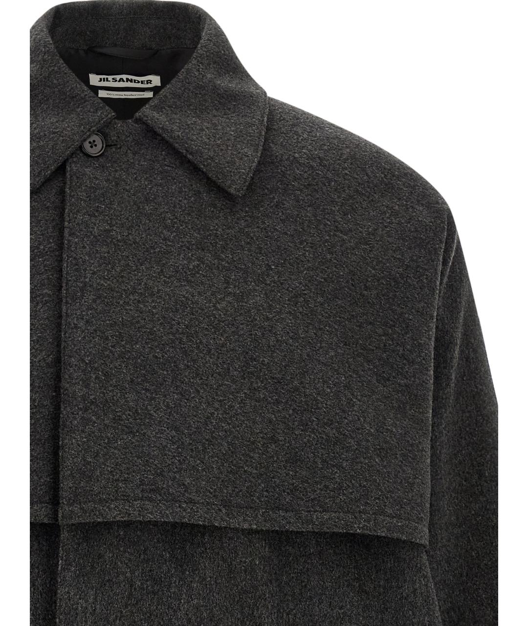 JIL SANDER Серое шерстяное пальто, фото 3