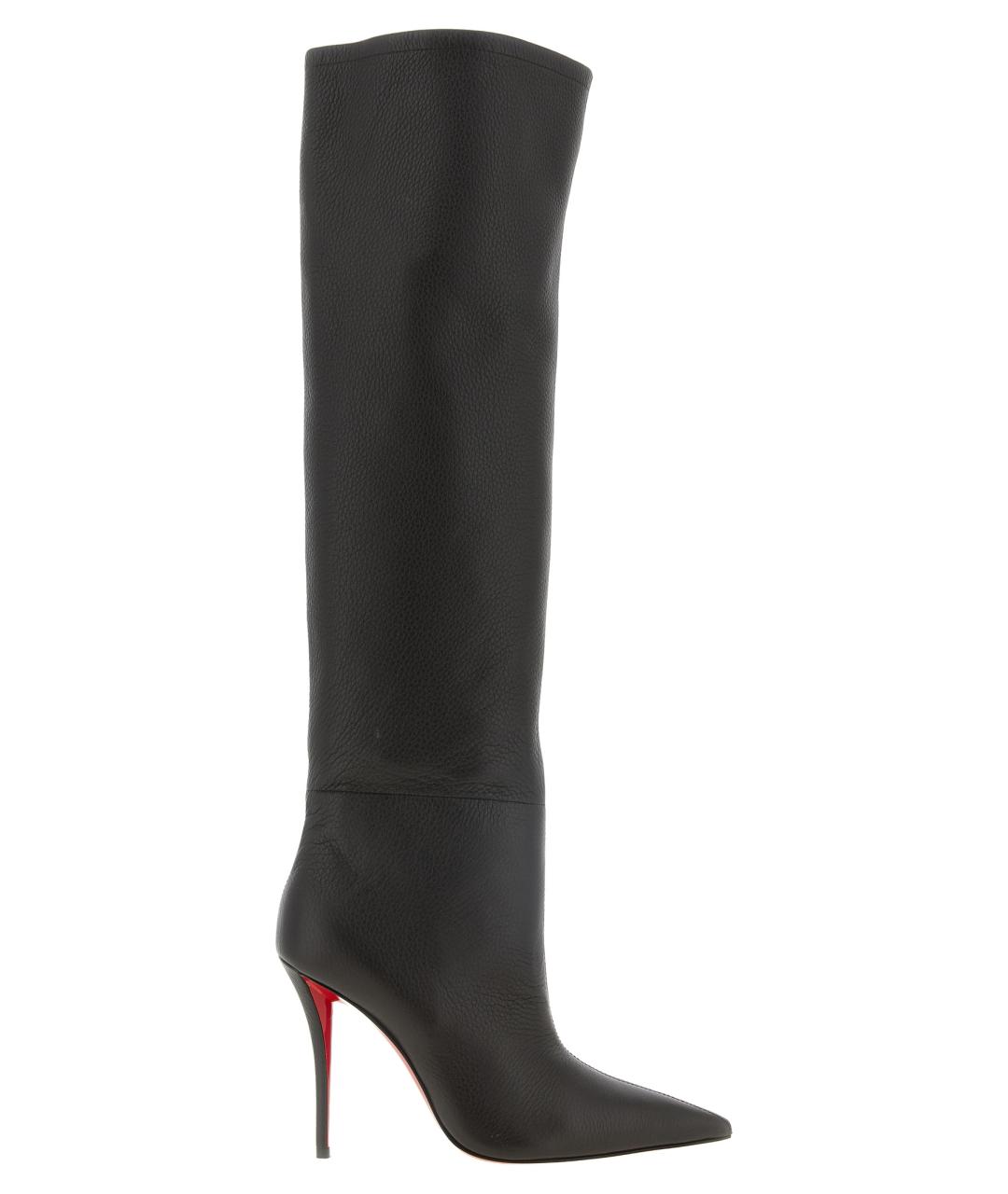 CHRISTIAN LOUBOUTIN Коричневые кожаные ботфорты, фото 1