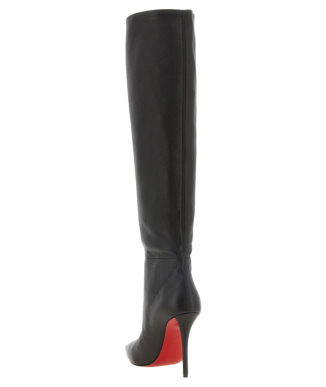 CHRISTIAN LOUBOUTIN Коричневые кожаные ботфорты, фото 3