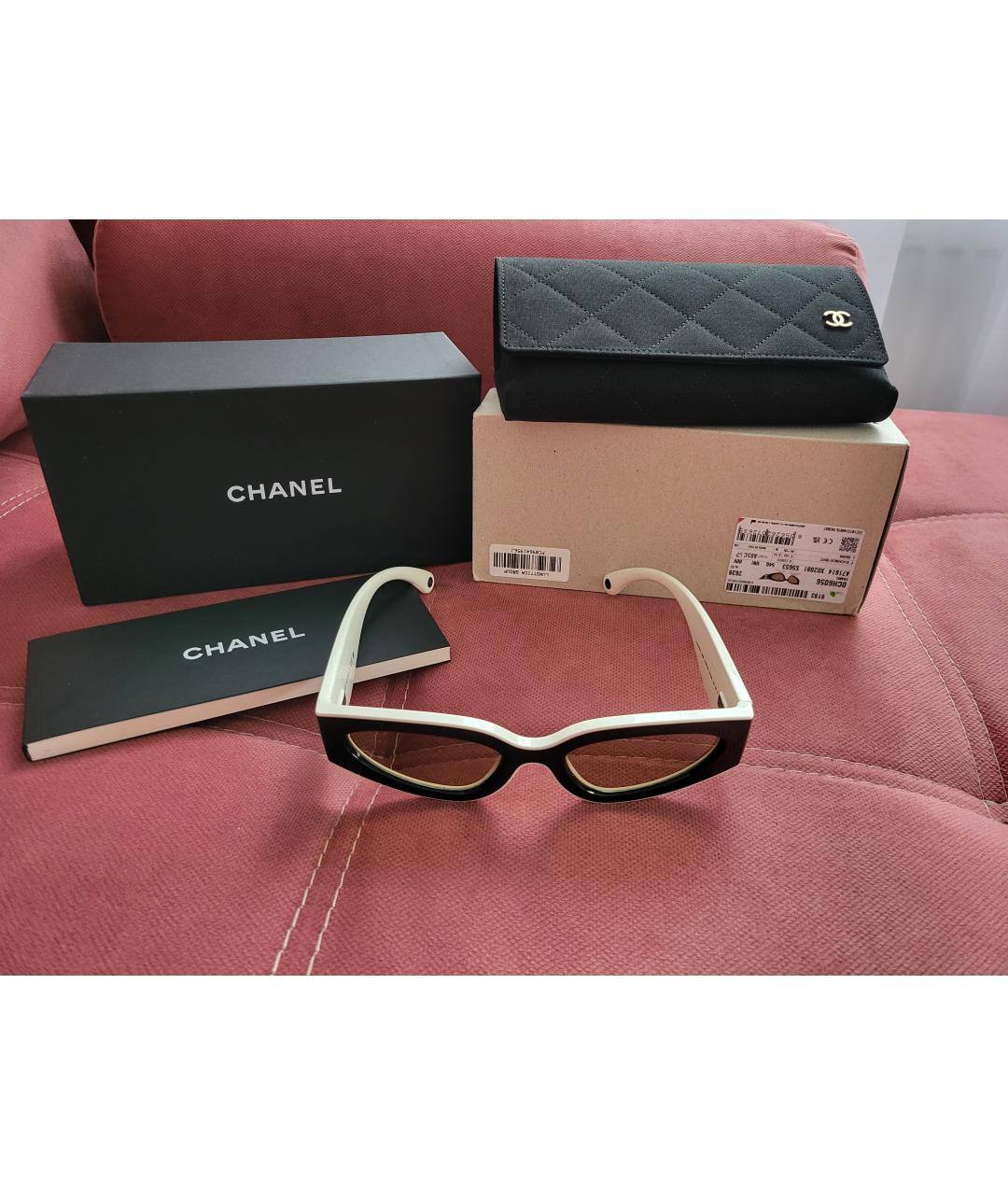 CHANEL Черные пластиковые солнцезащитные очки, фото 4