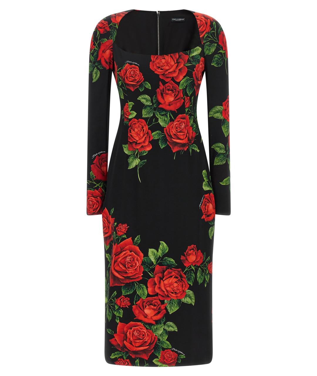 DOLCE&GABBANA Мульти шелковое повседневное платье, фото 1