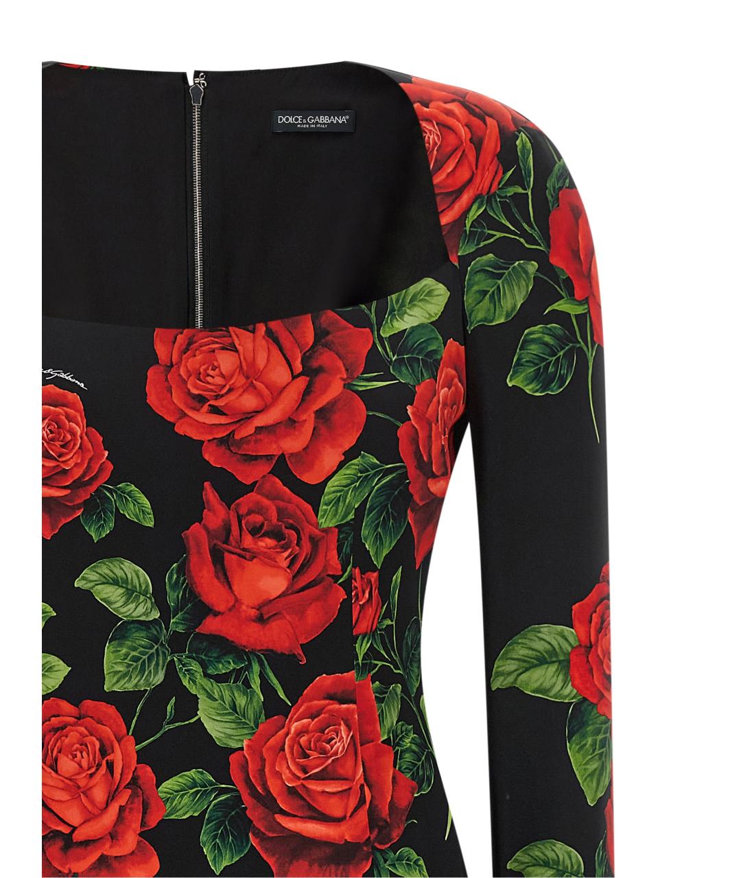 DOLCE&GABBANA Мульти шелковое повседневное платье, фото 3