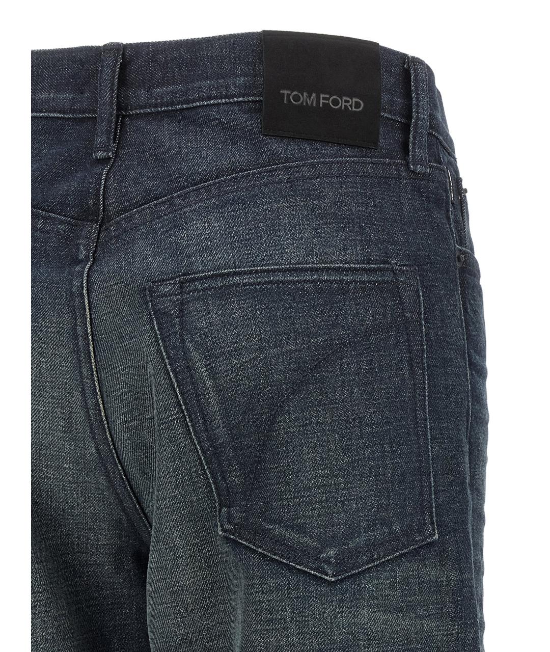 TOM FORD Синие хлопковые прямые джинсы, фото 4
