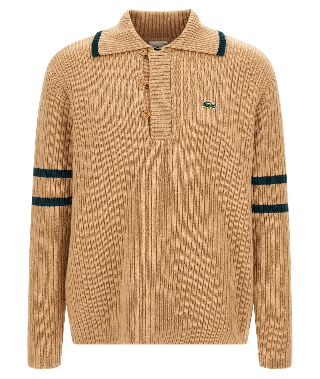 LACOSTE Бежевый шерстяной джемпер / свитер, фото 1
