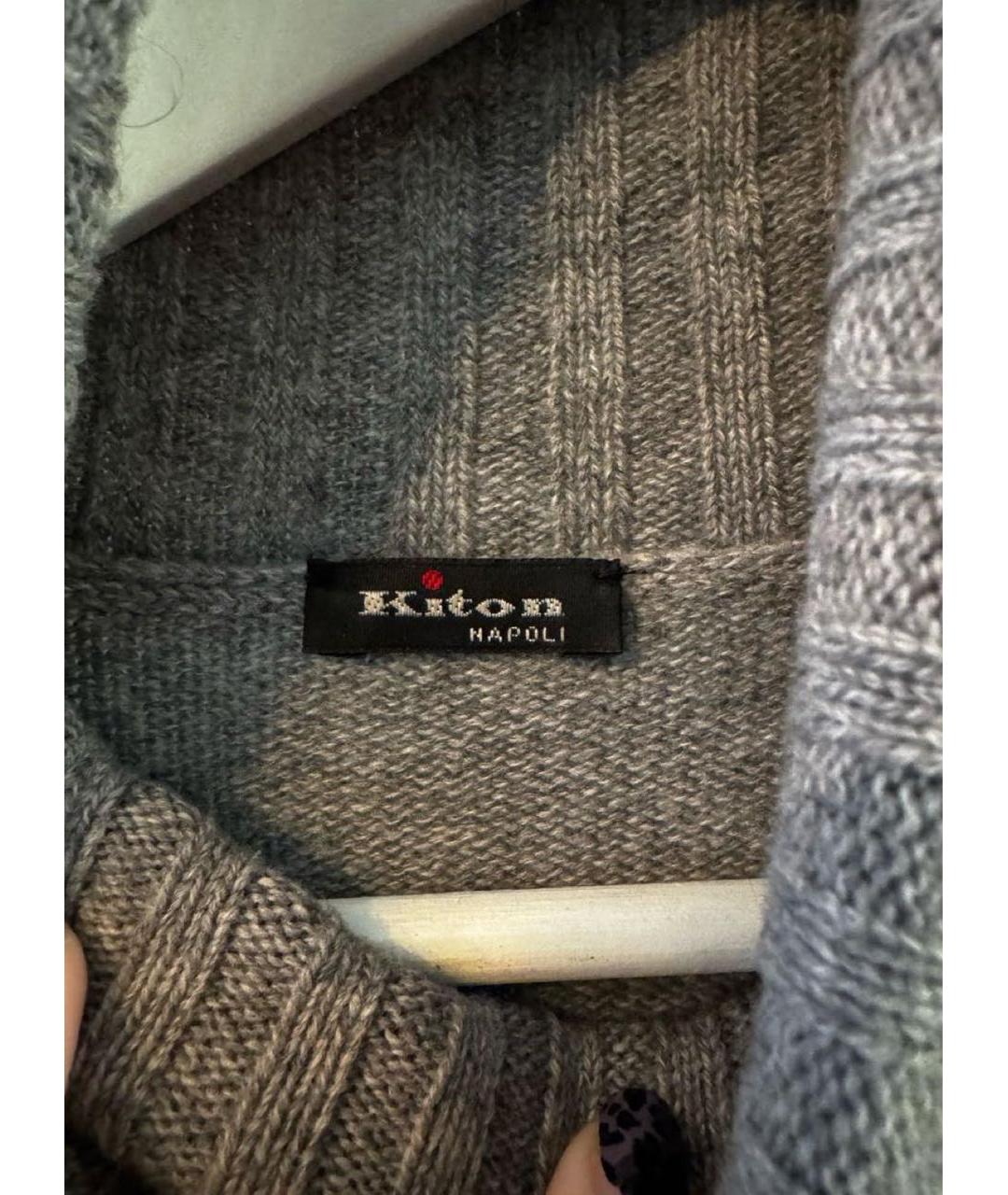 KITON Серый кашемировый джемпер / свитер, фото 3