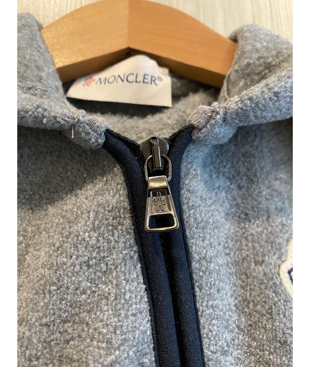 MONCLER ENFANT Серый хлопковый комбинезон, фото 7