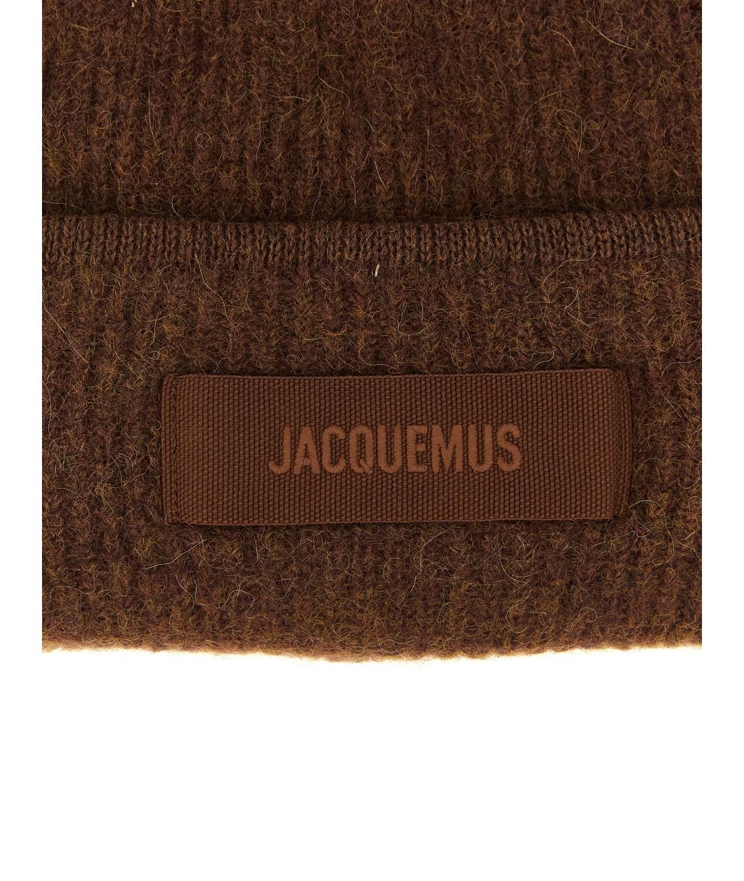 JACQUEMUS Коричневая шерстяная шапка, фото 3