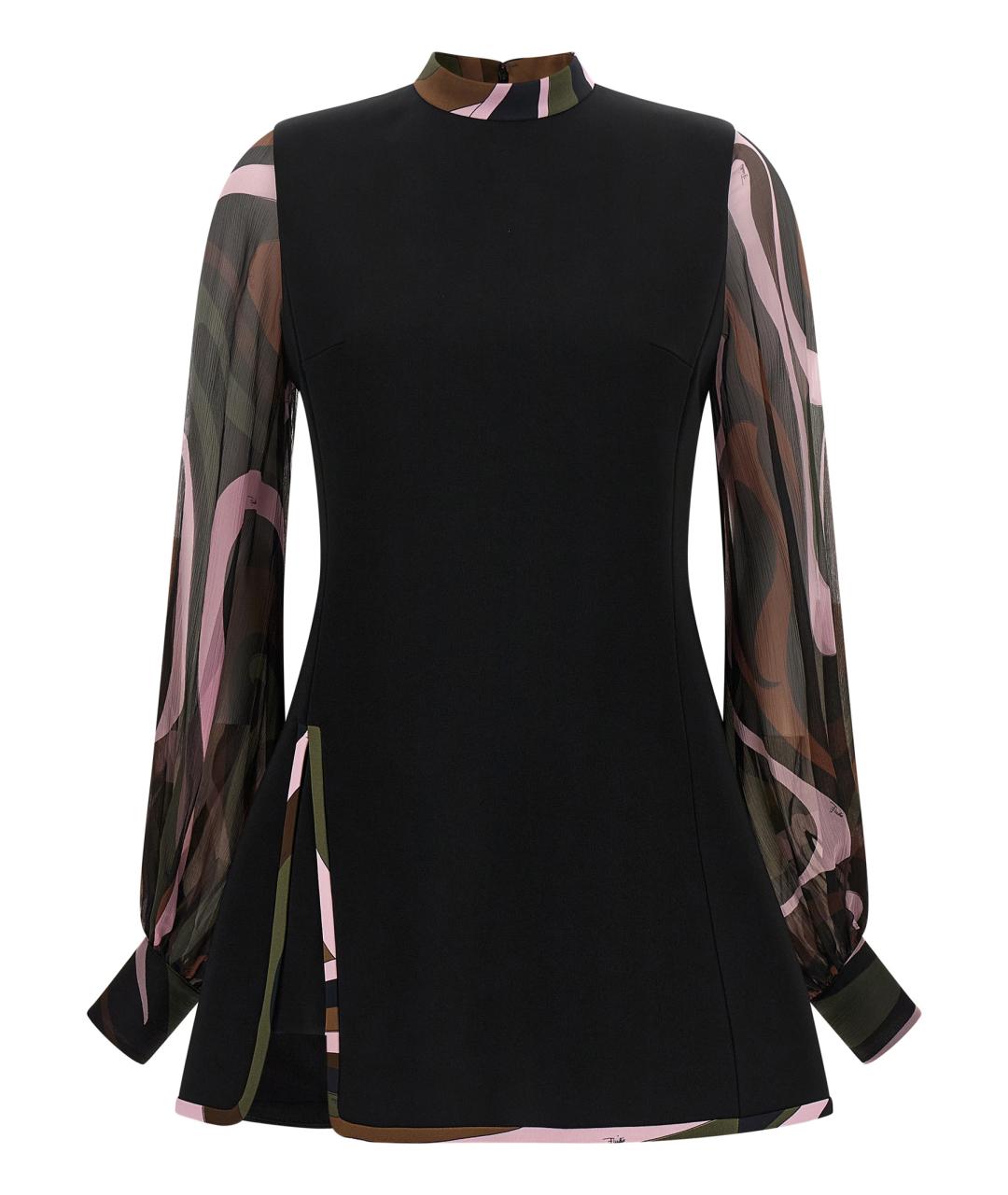 EMILIO PUCCI Черное вискозное повседневное платье, фото 1