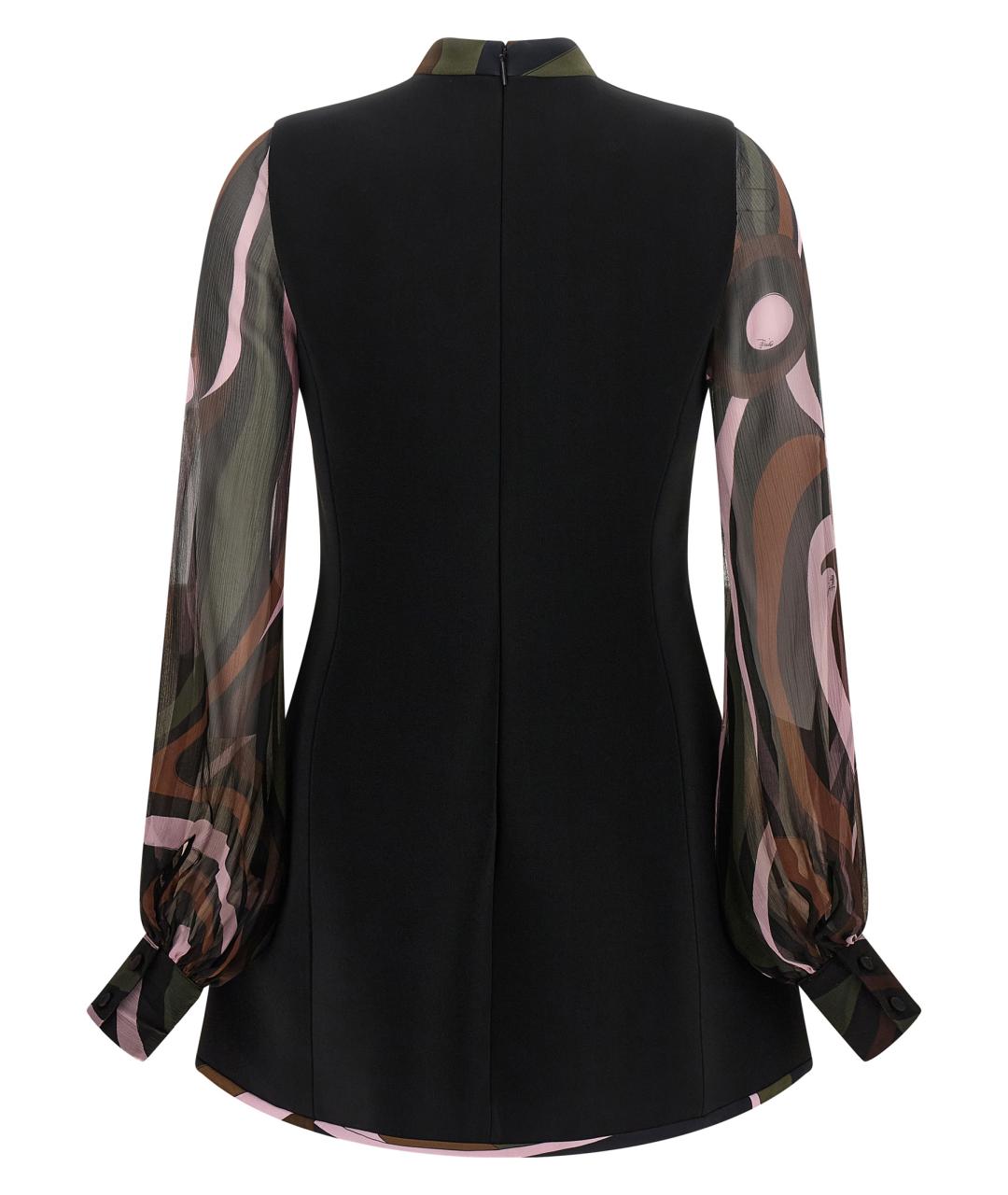 EMILIO PUCCI Черное вискозное повседневное платье, фото 2