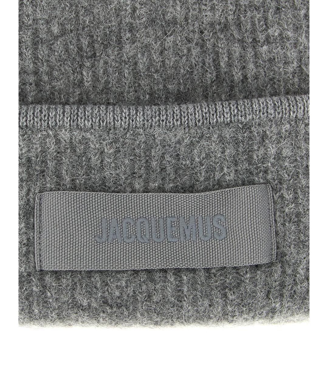 JACQUEMUS Серая шерстяная шапка, фото 3