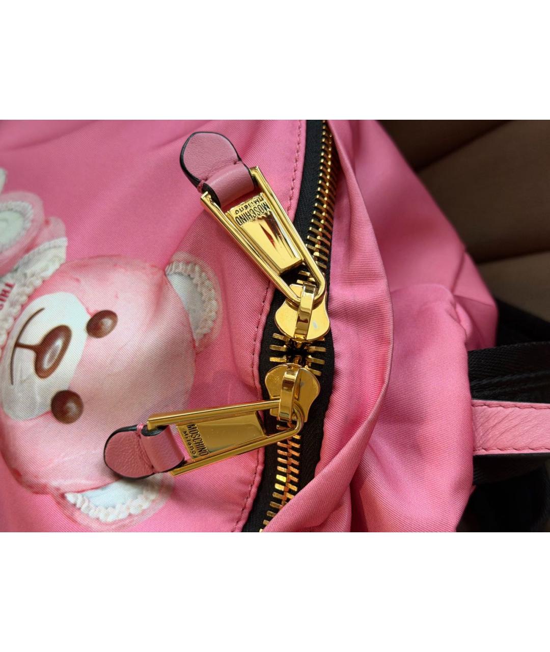 MOSCHINO Розовый тканевый рюкзак, фото 2