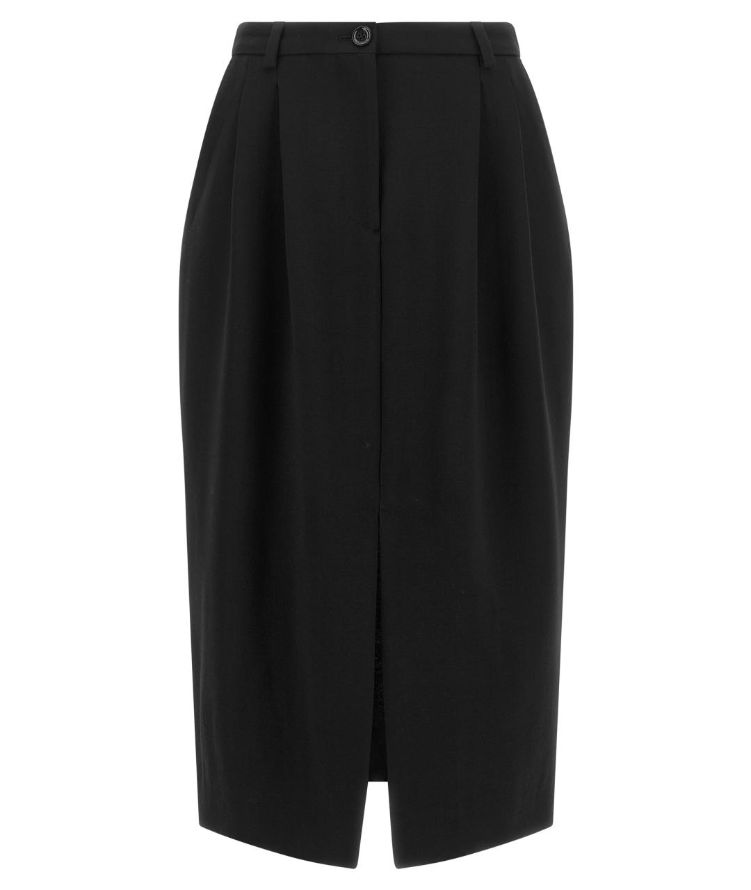 DOLCE&GABBANA Черная шерстяная юбка миди, фото 1