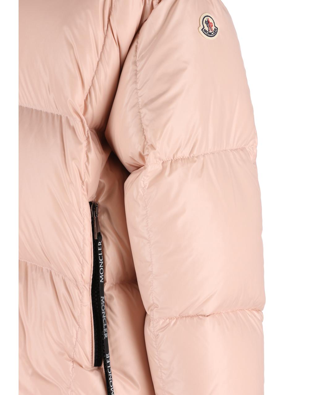 MONCLER Розовый полиамидовый пуховик, фото 4