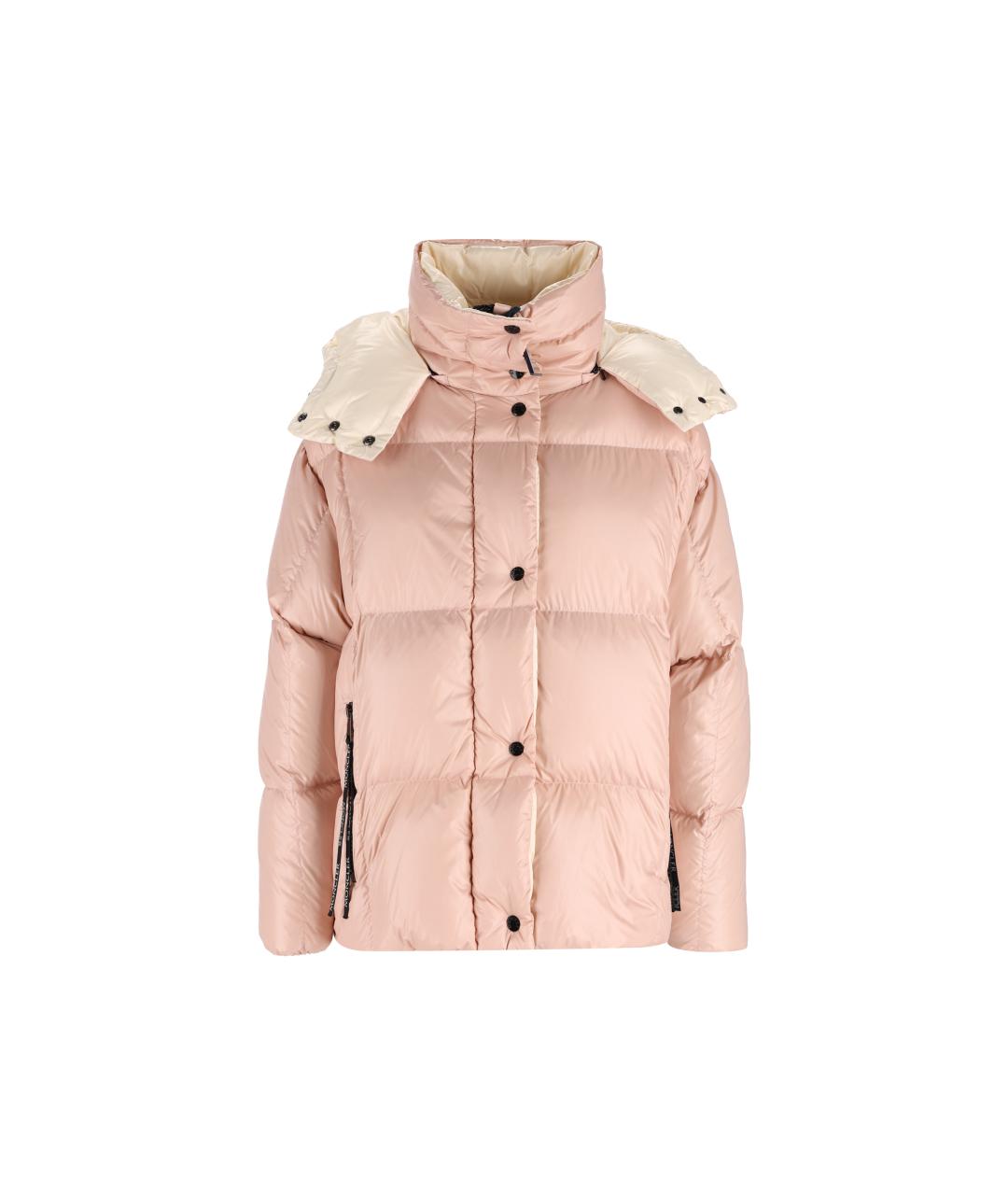 MONCLER Розовый полиамидовый пуховик, фото 1
