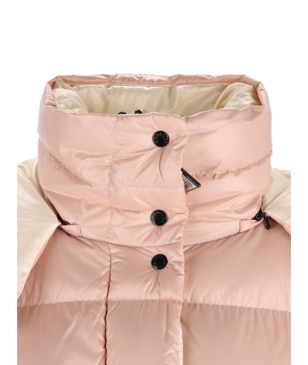 MONCLER Розовый полиамидовый пуховик, фото 3