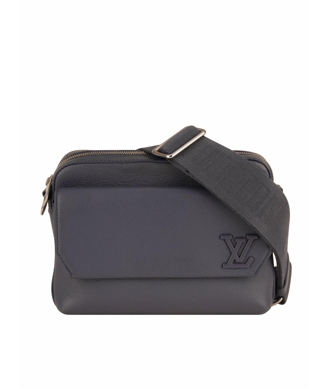 LOUIS VUITTON Темно-синяя кожаная сумка на плечо, фото 1