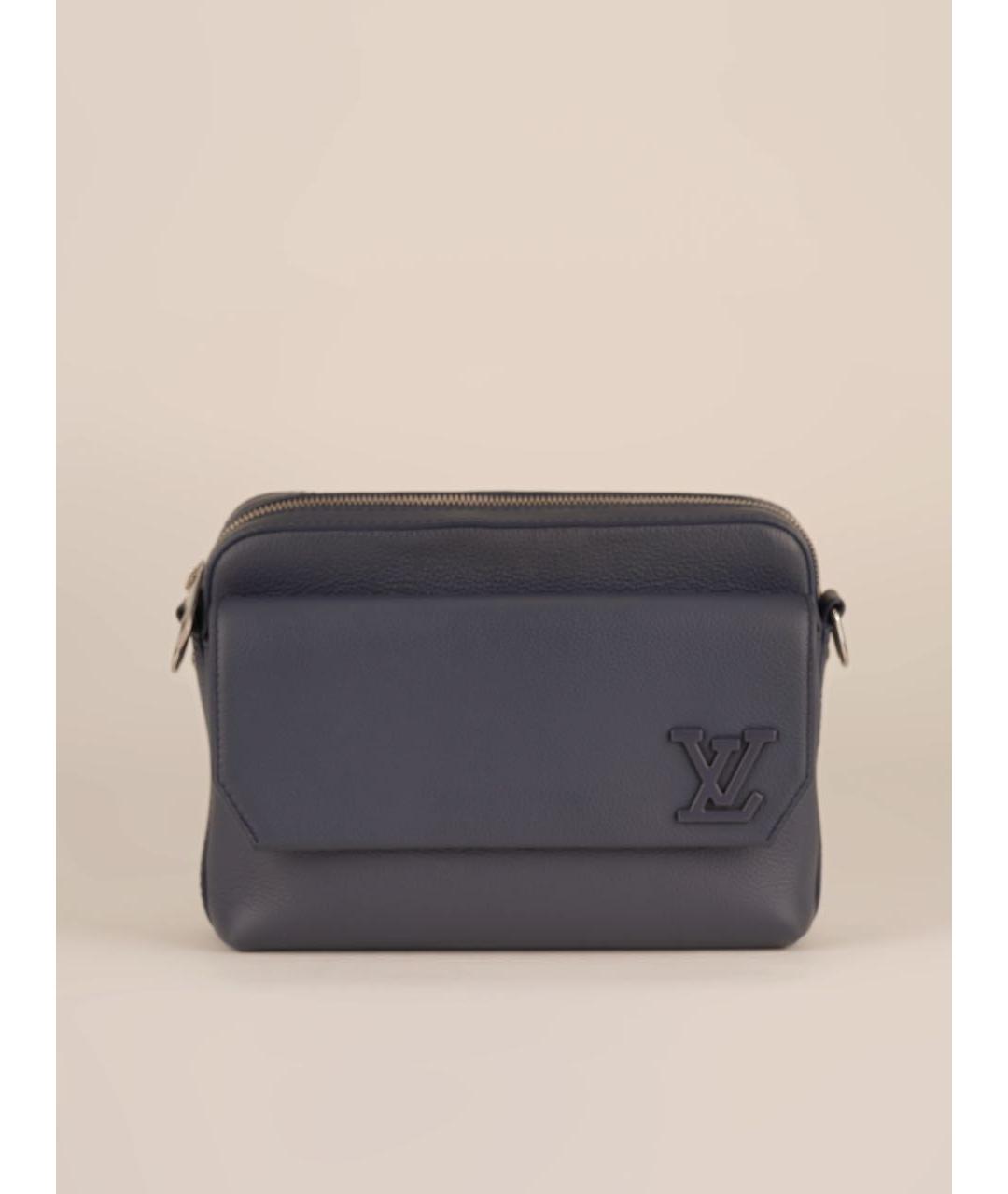 LOUIS VUITTON Темно-синяя кожаная сумка на плечо, фото 2
