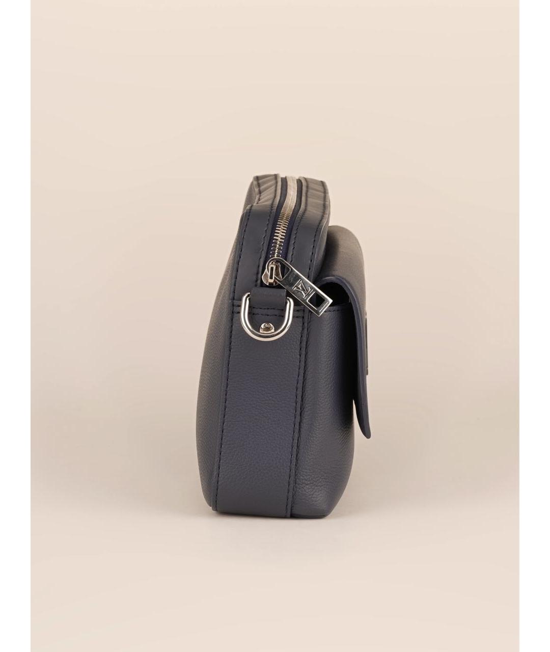 LOUIS VUITTON Темно-синяя кожаная сумка на плечо, фото 4