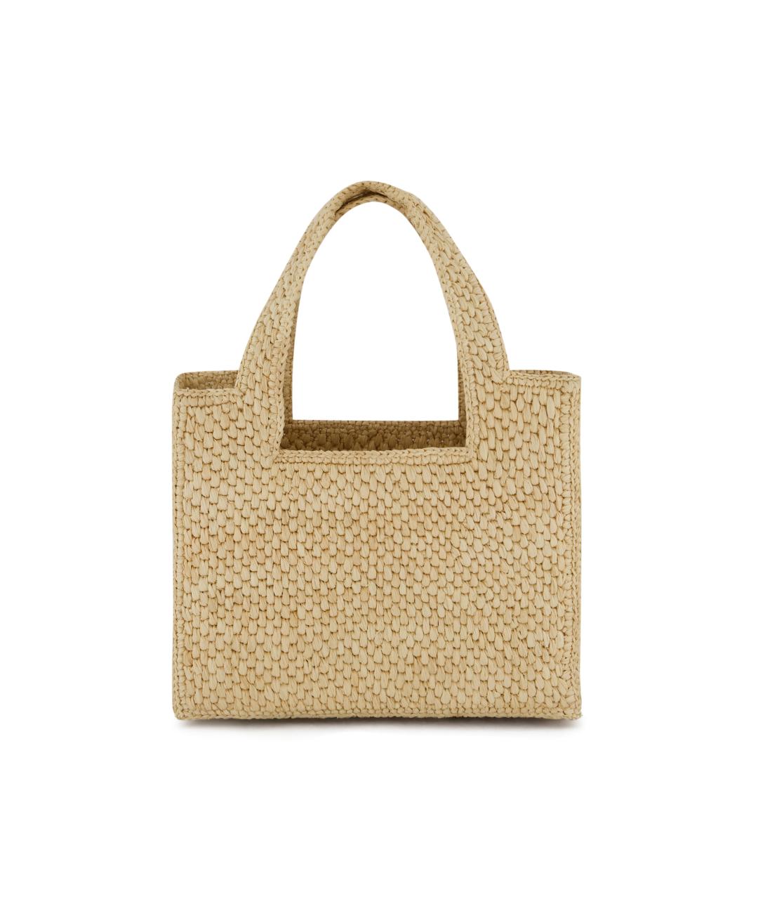 LOEWE Бежевая рафиевая сумка тоут, фото 2