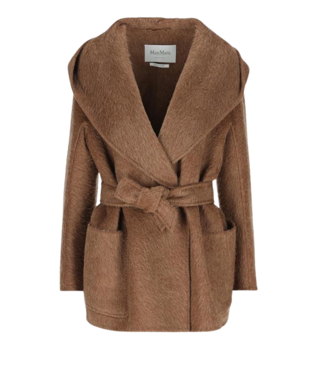 MAX MARA Коричневое шерстяное пальто, фото 1
