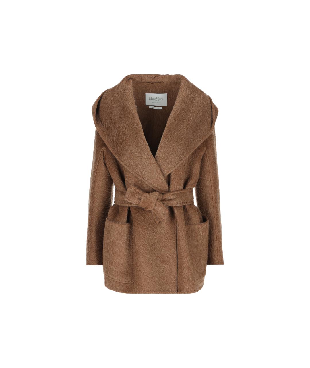 MAX MARA Коричневое шерстяное пальто, фото 2