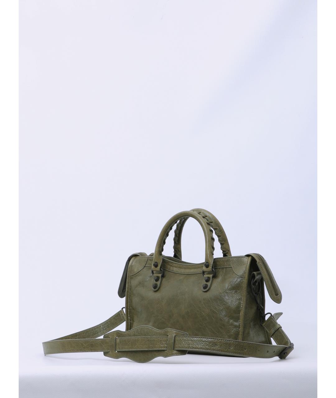 BALENCIAGA Зеленая кожаная сумка тоут, фото 3